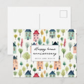 Schattige Buurt Gelukkig Woonjubileum Makelaardij  Briefkaart (Voorkant / Achterkant)