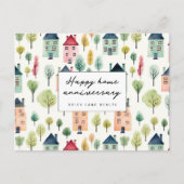 Schattige Buurt Gelukkig Woonjubileum Makelaardij  Briefkaart (Voorkant)