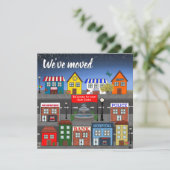 Schattige buurt We hebben verhuisd Aankondiging (Staand voorkant)