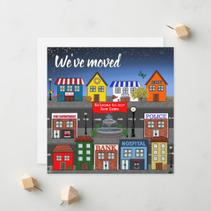 Schattige buurt We hebben verhuisd Aankondiging