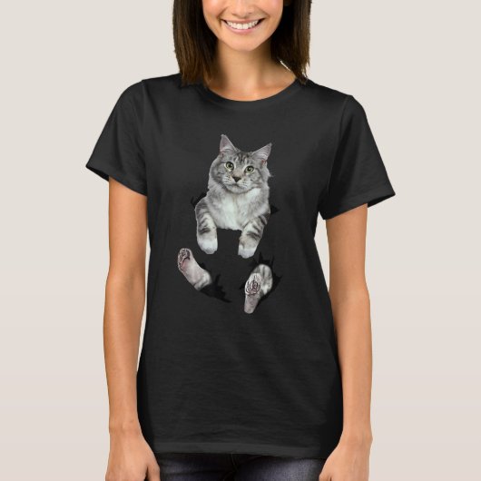 Schattige Ca Witte Kat Kitten T-shirt (Voorkant)