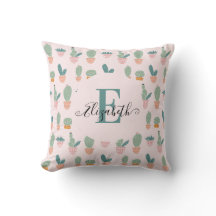 Schattige Cactus Cacti Vetplant Roze Groene Letter
