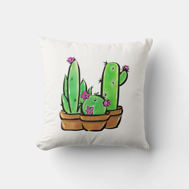 Schattige Cactus cactussen vetplanten  Kussen (Voorkant)
