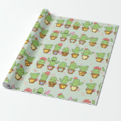 Schattige Cactus Cadeaupapier (Uitgerold)