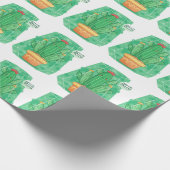 schattige Cactus Cadeaupapier (Hoek)