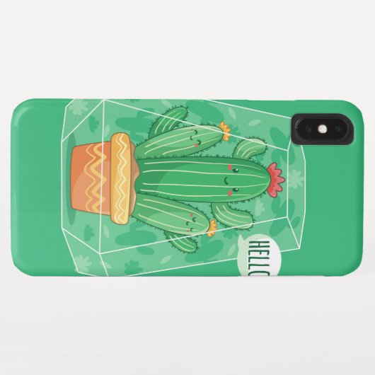 schattige Cactus Case-Mate iPhone Case (Achterkant (horizontaal))