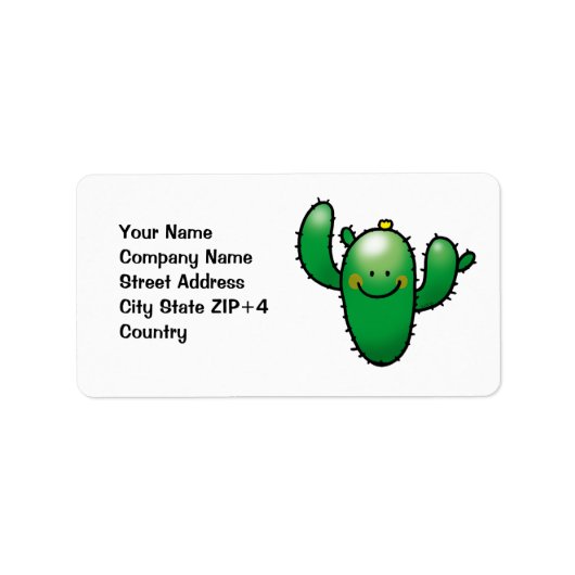 schattige cactus etiket (Voorkant)