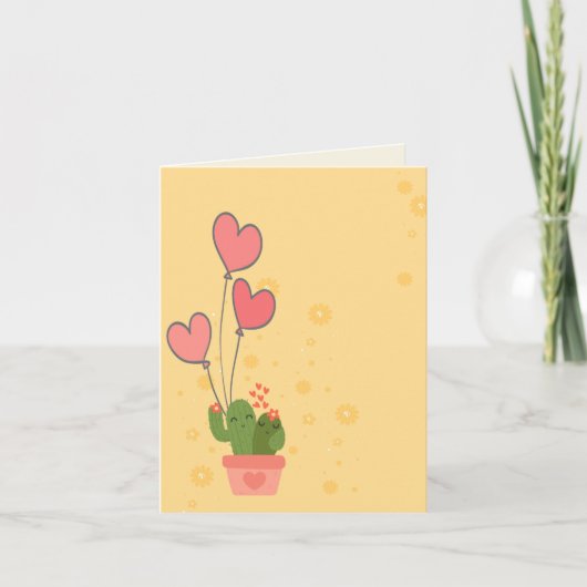 schattige Cactus Feestdagen Kaart (Voorkant)