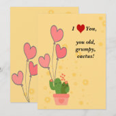 schattige cactus feestdagenkaart (Voorkant / Achterkant)