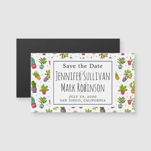 Schattige Cactus Fun Succulents Pattern Save the D (Voorkant / Achterkant)
