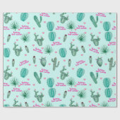 Schattige Cactus Green Wrapping Paper Cadeaupapier (Vlak)