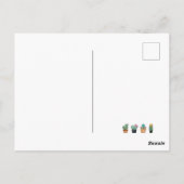 Schattige Cactus Groene Bloem Briefkaart (Achterkant)