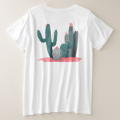 schattige cactus grote maat t-shirt (Design achterkant)
