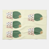Schattige Cactus Hart Pot Whimsical Succulent Bloe Theedoek (Horizontaal)