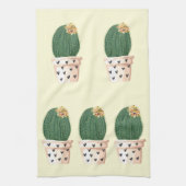 Schattige Cactus Hart Pot Whimsical Succulent Bloe Theedoek (Verticaal)