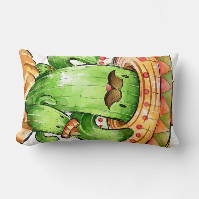 schattige Cactus Kussen (Voorkant)