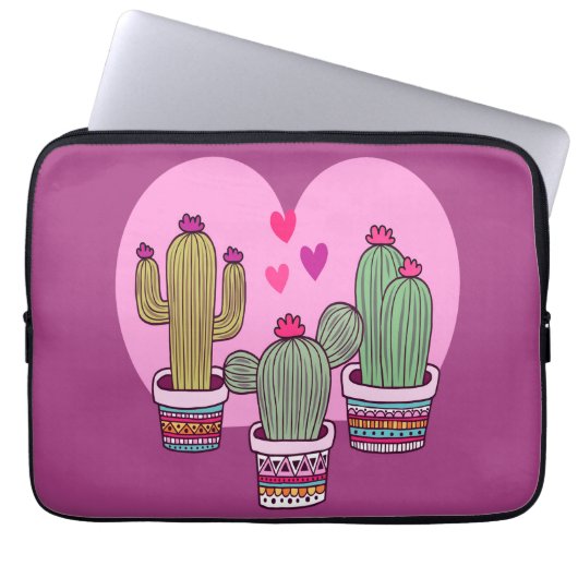 schattige Cactus Laptop Sleeve (Voorkant)