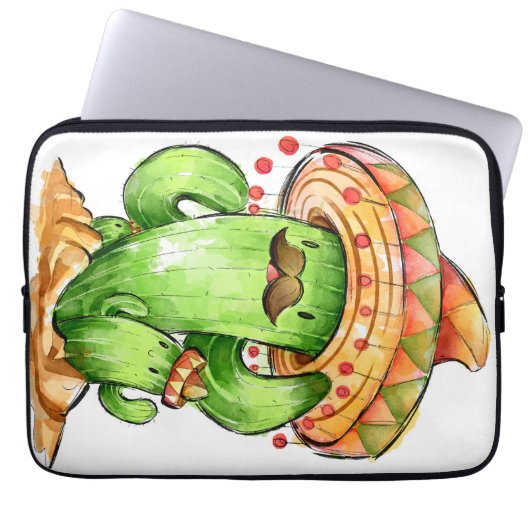 schattige Cactus Laptop Sleeve (Voorkant)