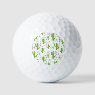 Schattige cactus met harten in het groen golfballen