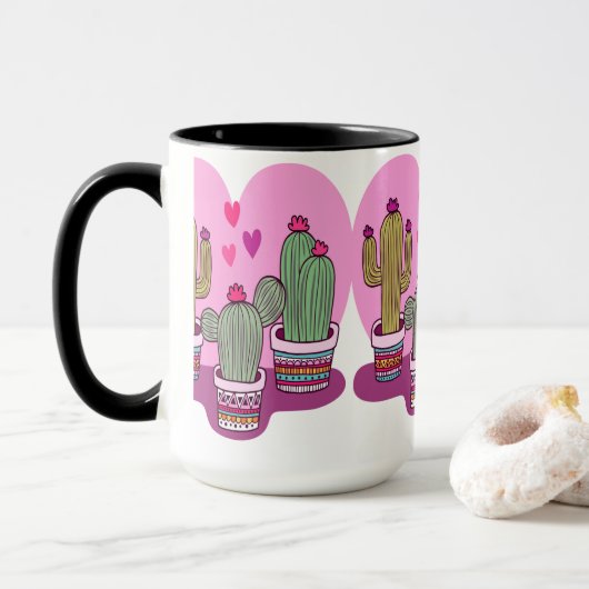 schattige Cactus Mok (Met donut)