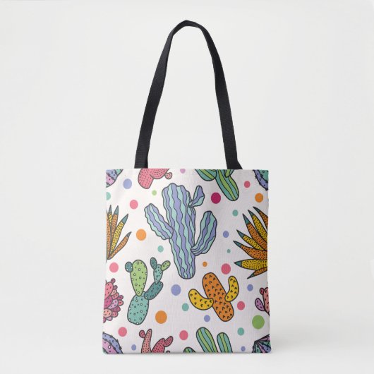 Schattige Cactus  naadloos patroon Tote Bag (Voorkant)