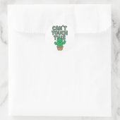 Schattige Cactus “Niemand Raakt Dit Aan” Ronde Sticker (Tas)