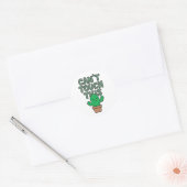 Schattige Cactus “Niemand Raakt Dit Aan” Ronde Sticker (Envelop)