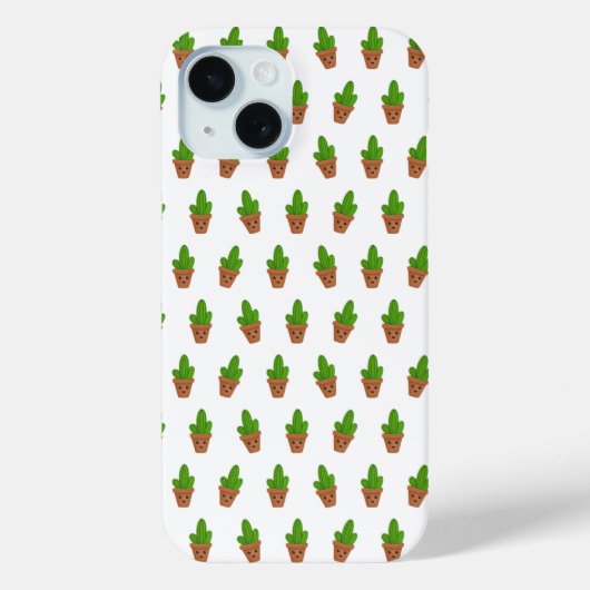 Schattige Cactus Pattern Mobiel Hoesje (Achterkant)