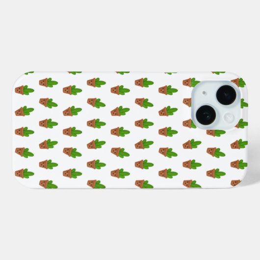 Schattige Cactus Pattern Mobiel Hoesje (Achterkant (horizontaal))