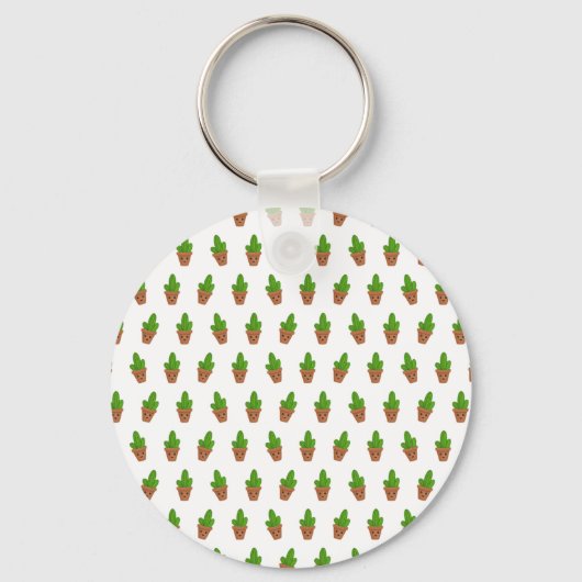 Schattige Cactus Pattern Sleutelhanger (Voorkant)