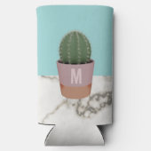 Schattige Cactus Plant Moeder Modern Monogrammed M Seltzer Blikjeskoeler (Achterkant)