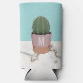 Schattige Cactus Plant Moeder Modern Monogrammed M Seltzer Blikjeskoeler (Voorkant)