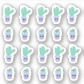 Schattige Cactus Pots Cartoon Funny Sticker (Voorkant)