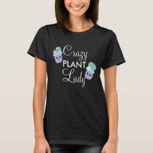 Schattige Cactus Potted Gekke Plant Vrouw  T-shirt