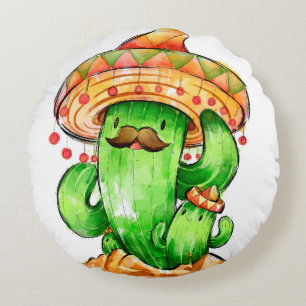 schattige Cactus Rond Kussen