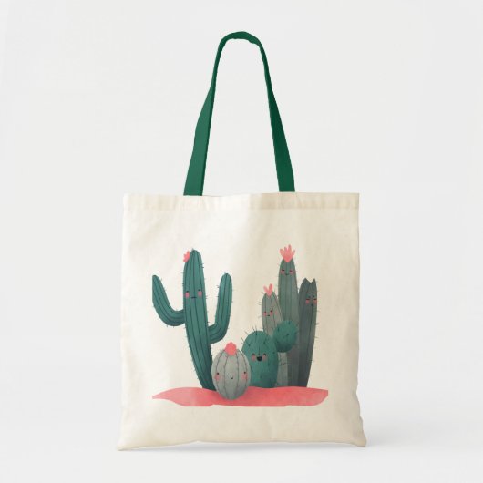 schattige Cactus Tote Bag (Voorkant)