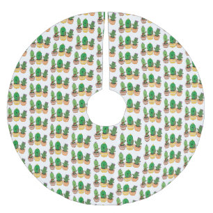 Schattige cactus trio zingende cartoon illustratie kerstboom rok