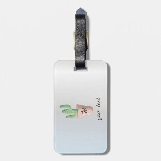 Schattige Cactus, zilver Bagagelabel (Achterkant verticaal)