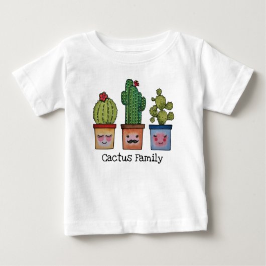 Schattige Cactusfamilie in Waterverf (Voorkant)