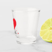 Schattige cadeau met grote rode hart naam Modern C Shot Glas (Rechts)