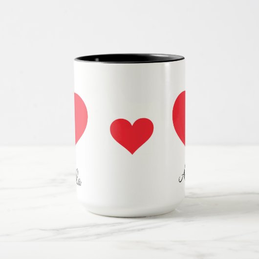 Schattige Cadeau Script Love You Big Red Heart Cof Mok (Midden)
