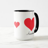 Schattige Cadeau Script Love You Big Red Heart Cof Mok (Voorkant rechts)