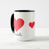 Schattige Cadeau Script Love You Big Red Heart Cof Mok (Voorkant links)