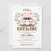 Schattige Cafe Bebe Baby is het brouwen van koffie Kaart (Voorkant)