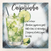 Schattige Caipirinha cocktailrecept Glazen Onderzetter (Voorkant)