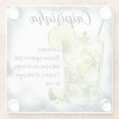 Schattige Caipirinha cocktailrecept Glazen Onderzetter (Achterkant)
