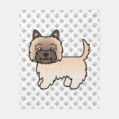 Schattige Cairn Terrier Cartoon Hond Fleece Deken (Voorkant)