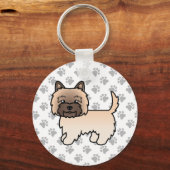 Schattige Cairn Terrier Cartoon Hond Sleutelhanger (Voorkant)
