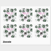 Schattige Calavera Cats Kids Verjaardagsfeestje Fa Vierkante Sticker (Vel)