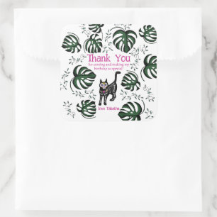 Schattige Calavera Cats Kids Verjaardagsfeestje Fa Vierkante Sticker